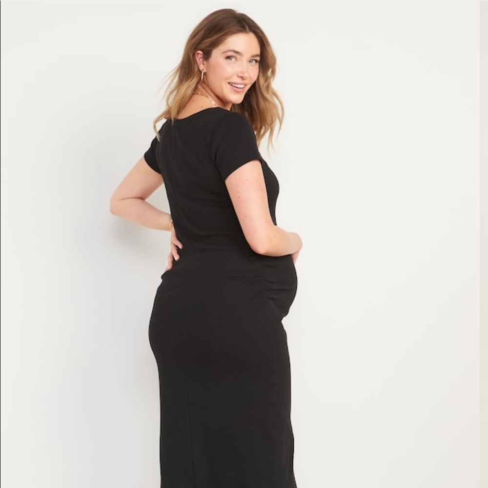 3Old Navy Maternity fitted t-shirt midi dress bundle size XS navy/black